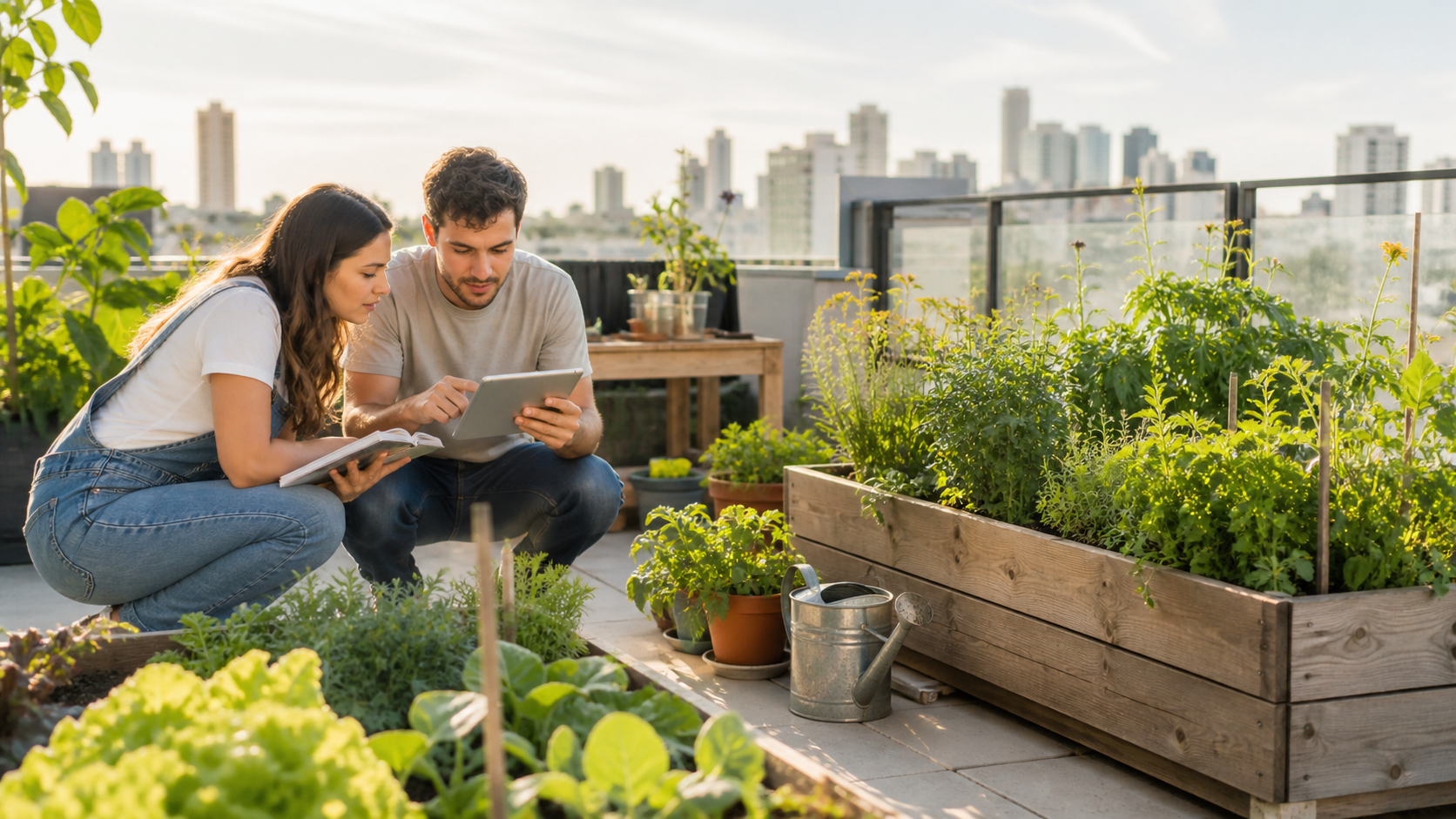 Urban farming learning illustration